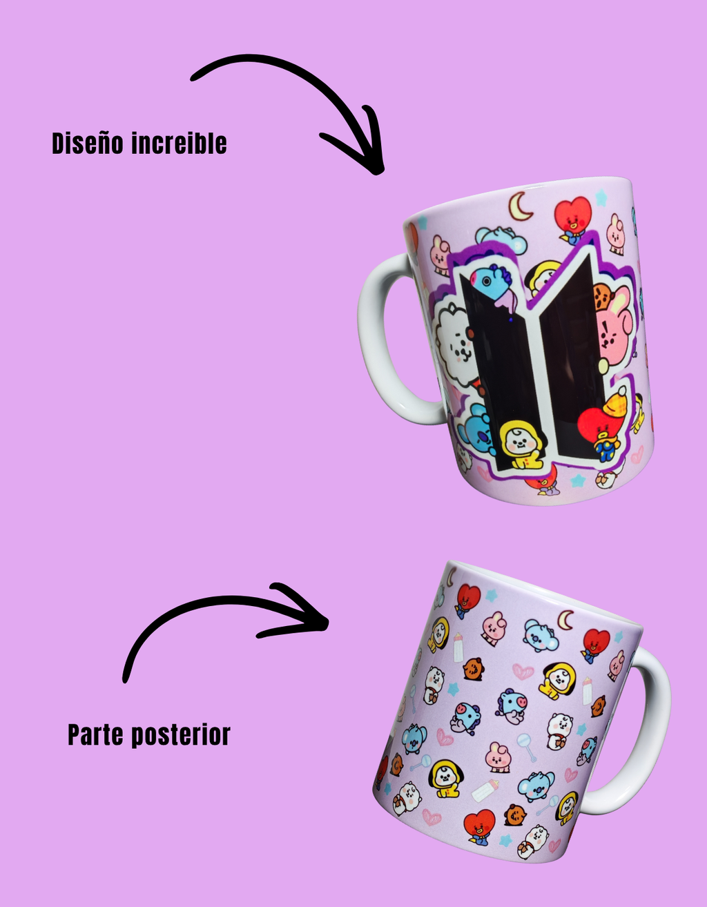 Taza Cerámica BT21 | Personajes Kawaii con Logo | Regalo para ARMY