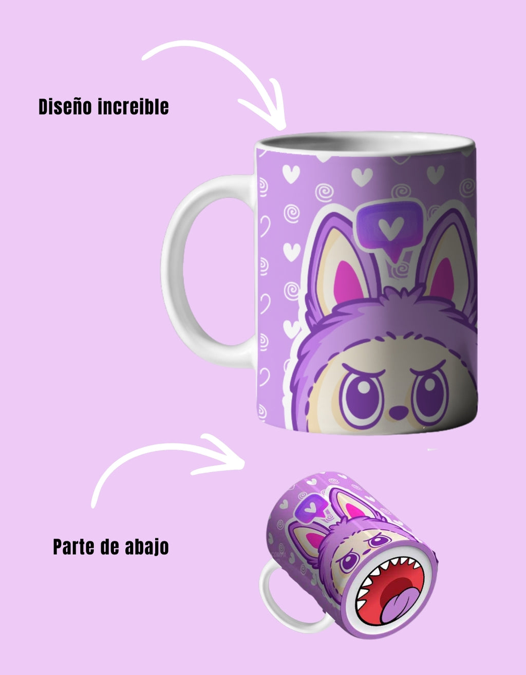 Taza Labubu Morada 11oz