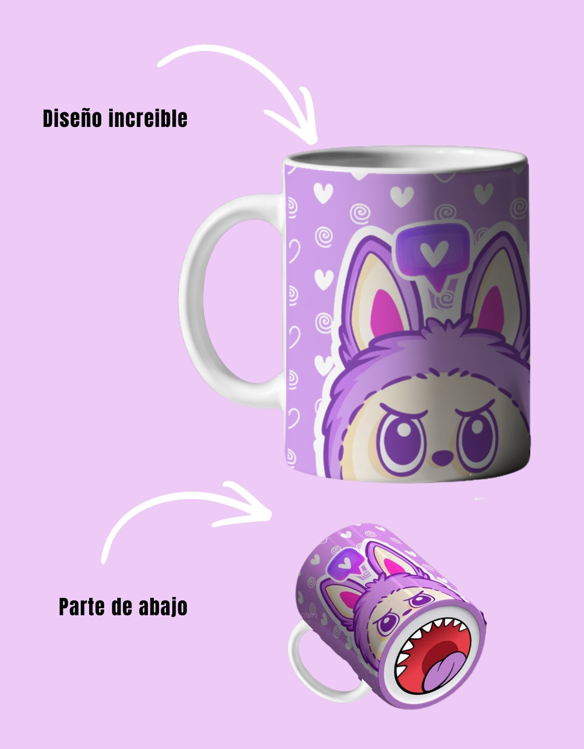 Taza Labubu Morada 11oz