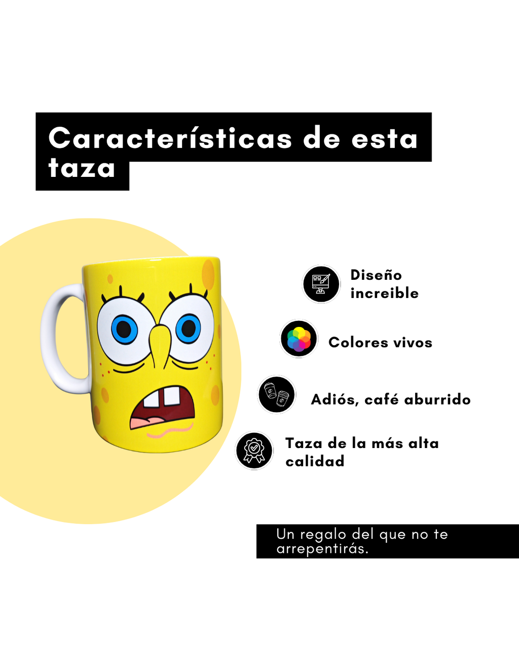 Taza Bob Divertida | Taza de Cerámica Diseño Original | Ideal para Café, Regalo o Decoración