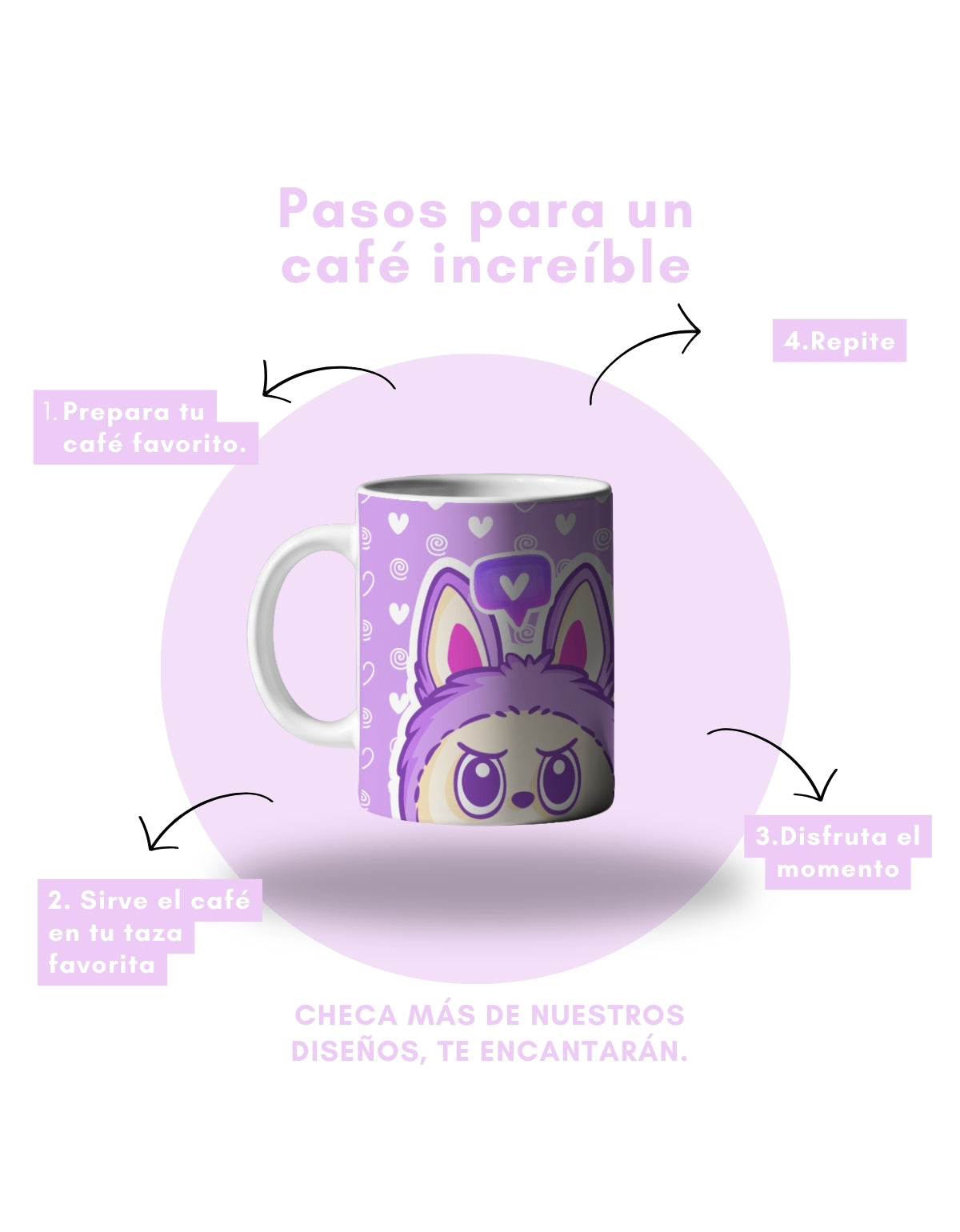 Taza Labubu Morada 11oz
