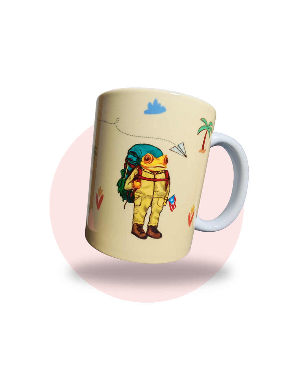 Taza Cerámica "Un Aplauso Pa' Mami y Papi" | Rana Coronada | Diseño Urbano Latino