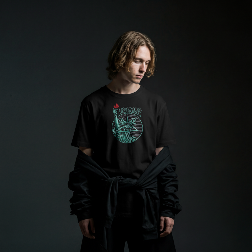 Thrasher Liberty Flame Graphic Tee – Dark Skate Edition