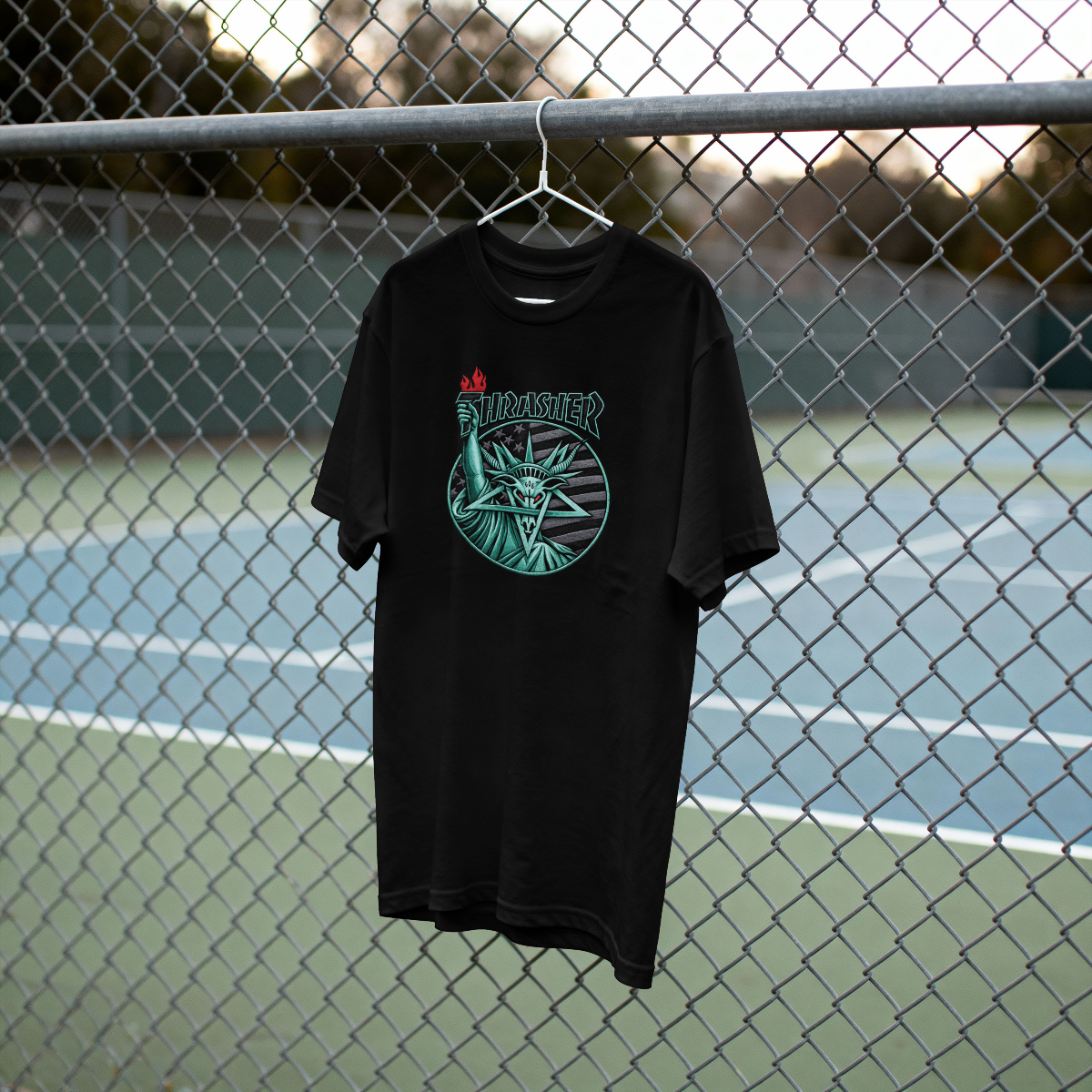 Thrasher Liberty Flame Graphic Tee – Dark Skate Edition